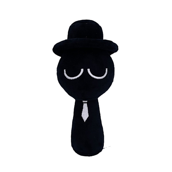 Xbi - Nytt för 2025 Sprunki Plysch Rytmlåda Plyschleksak D Black Topper Head (20cm 60g)