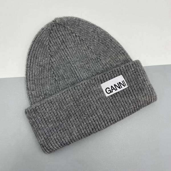 Ganni Strikket Vinterlue for Menn & Kvinner - Varm Lue med Mansjetter, Elastisk Strikket Lue, Hatt Grey
