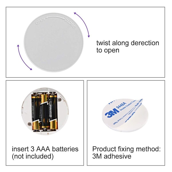 Trådlösa dimbara underskåpslampor med Touch Sensor LED Nattlampor, Fjärrkontroll, 4 lampor 1 kontroll warm white and white 4 lamp 1 controller