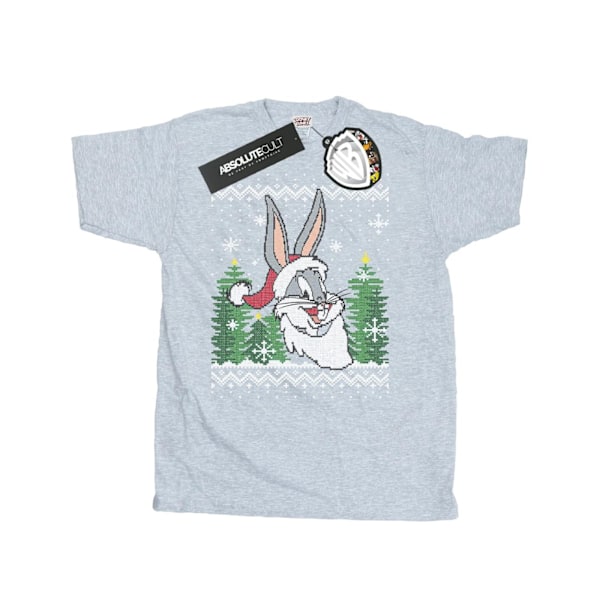 Looney Tunes Herr Bugs Bunny Jul Fair Isle T-shirt M Sportgrå Sports Grey M