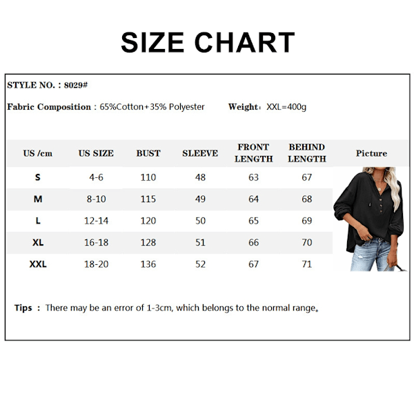 Hettegenser for kvinner Teen Toppar Langærmet Oversized Pullover - Svart - Perfet XL