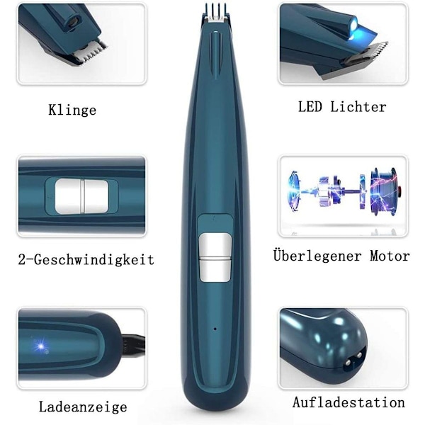 Påtass-trimmer för hundar, tyst hundklippare, tassklippare, hårklippare KLB