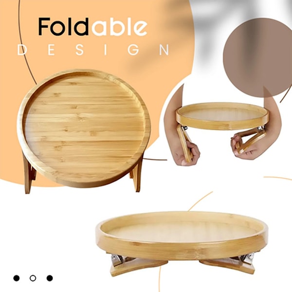 Armlænsbordbakke, Sidebord Sofa Armlæn Klemmefast Bord, Sammenklappeligt Sofa Arm Klemmefast Bord til Fjernbetjening Drikkevarer Telefon, 1 stk