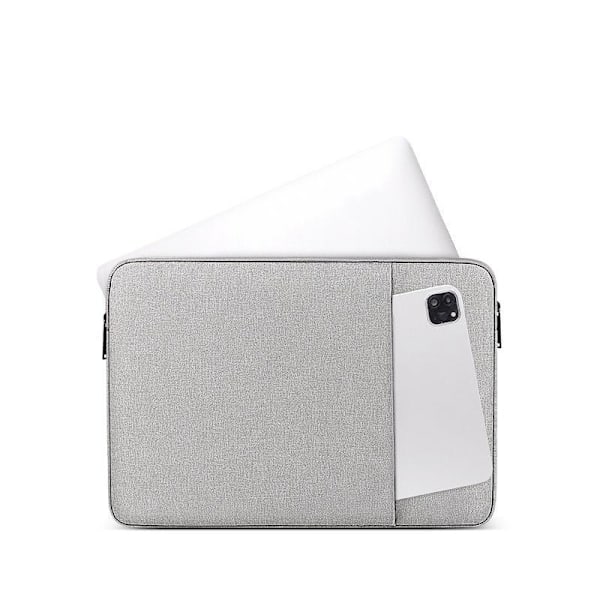 Laptopväska datorfodral/fodral till bärbar dator ljusgrå 15.6 tum