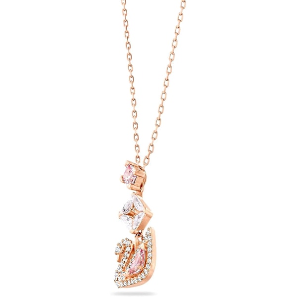 Rosa Diamant Svan Halsband med Swarovski Elements Kristall Svanhänge