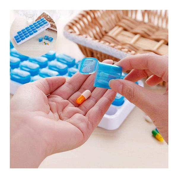 Pillerbox 31 päivää Kannettava pillerirasia Kuukausi Lääkelaatikko red