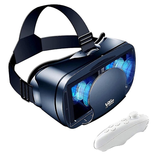 Helskjerm Virtual Reality 3d-briller Vr-sett 3d Virtual Reality-briller, justerbare med spillkontroll