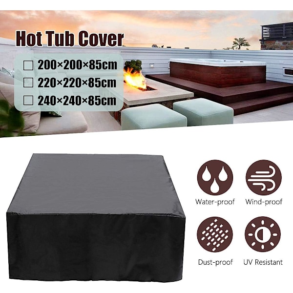 Vattentätt möbelöverdrag för utomhusbruk i 210D Oxford-tyg 240*240*85cm 240*240*85cm