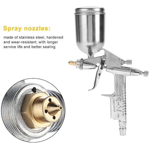 Spray Gun Professionell Färgsprutningssystem 0,5 mm Munstycke 125 ML