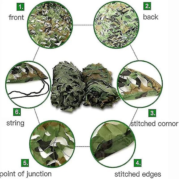 3x5m 3x8m 3x10m 4x5m Forsterket kamuflasjenett Svømmebasseng Strandpaviljong Hage Solskjerming Kamuflasjenett 7 farger Jungle camouflage Jungle camouflage 3x4m