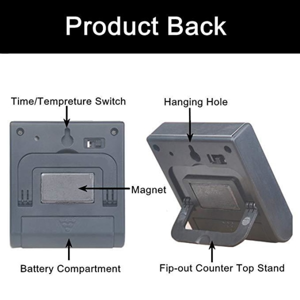 Grilltermometer i metall med hög precision, digital display, utomhusgrilltermometer, timer -50 grader--250 grader