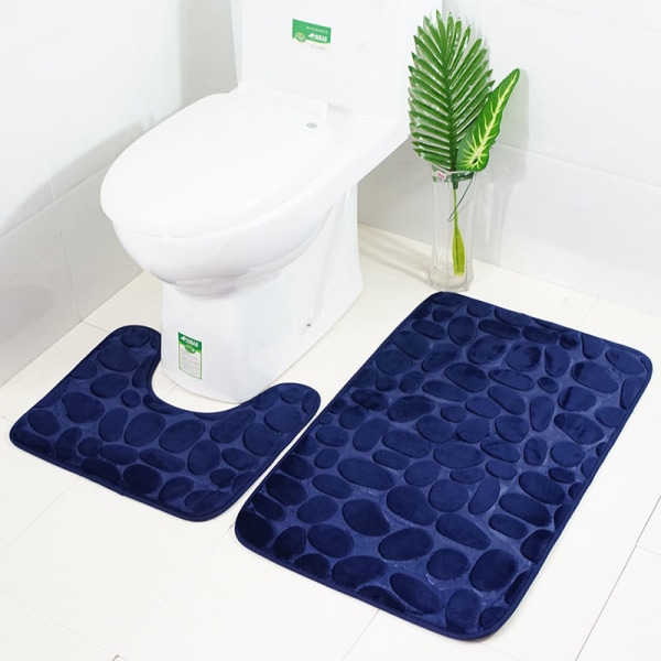 Set med 3 halkfria badmattor Andas badmattor av memory foam