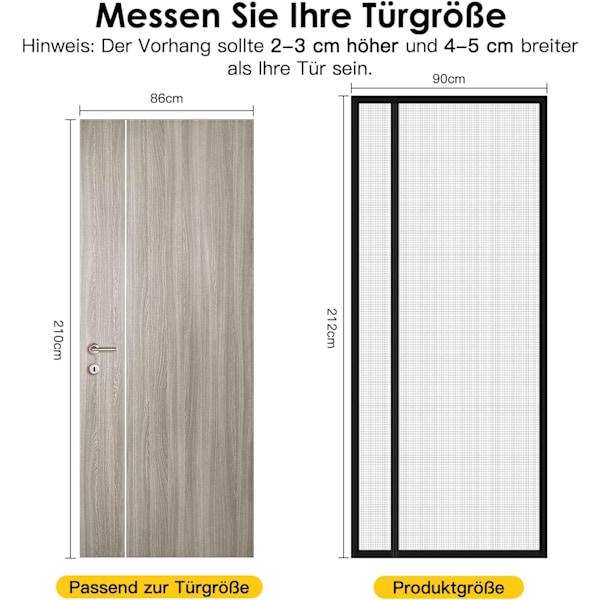 Magnetisk fönsterdörr Myggnät 95x210 för skjutdörr, Entran