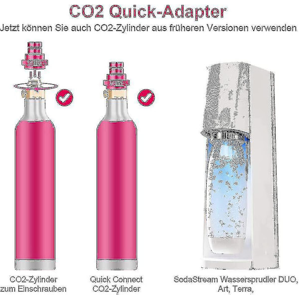 Hurtigkoblingsadapter CO2-adapter kompatibel Sodastream vanddispenser Duo Art, Terra, Tr21-4 Jnnjv