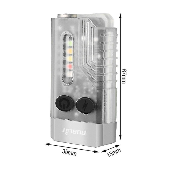 Boruit V10 LED Nøkkelring EDC Lommelykt USB Oppladbar Magnetisk Lommelykt Arbeidslys