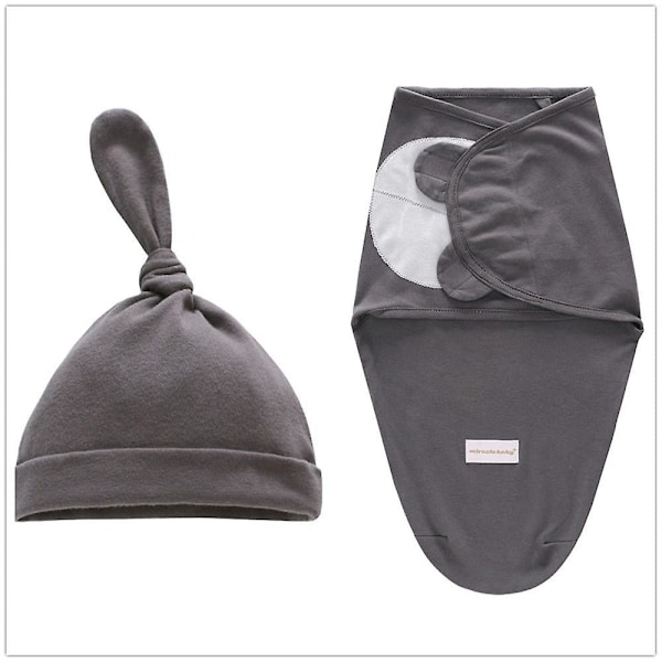 Baby + cap, Cocoon Wrap bomullsspackelväska gray S