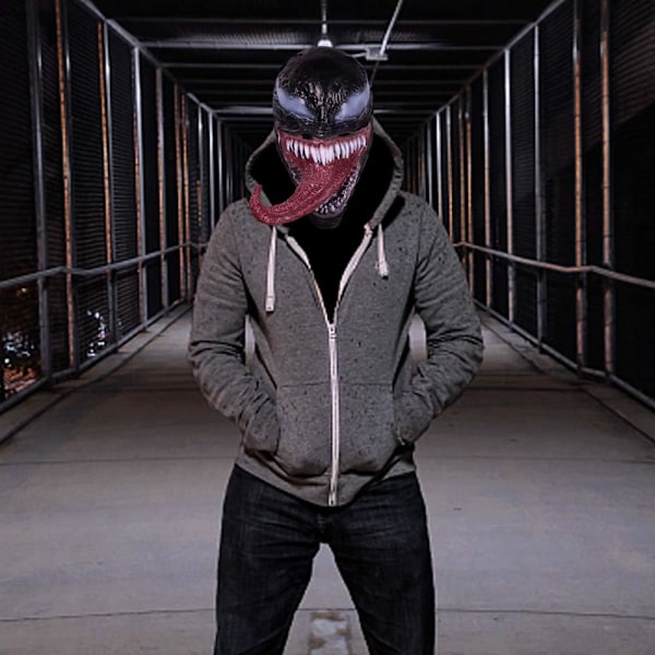 Venom Mask Latex Mask Cosplay Lång Tunga Cosplay Julfilm