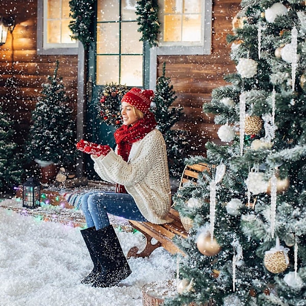 24 stk. juleisboller julepynt akryl isboller julepynt gjennomsiktig hengende med krystall linje for vinduer krans juletre