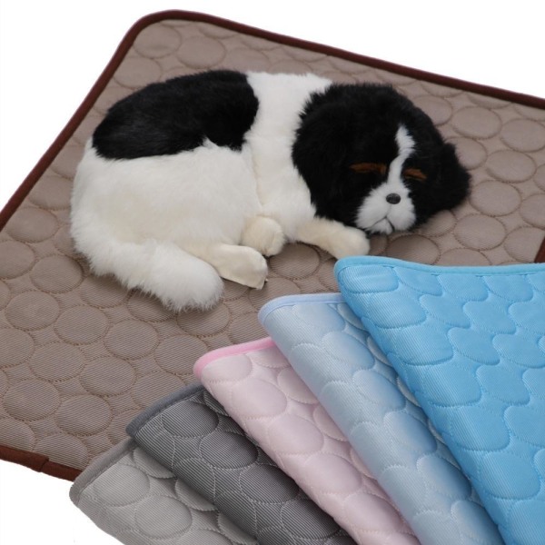 Kylmatta hund katt kylbädd kylande hundmatta grå 62*50 cm--m