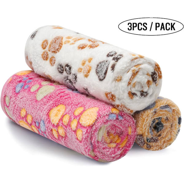 3-pack mjukt hund/katt-täcke i plysch (76 * 52 cm)