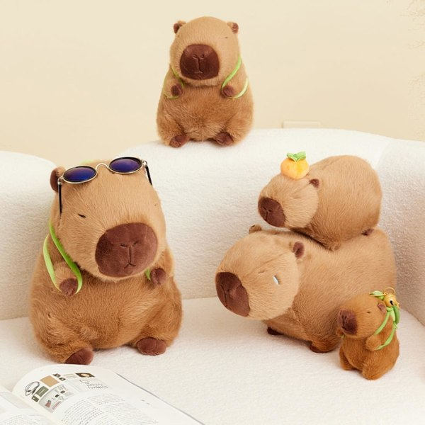 Capybara plyschleksak, 25 cm Capybara-bärande sköldpadda Realistisk mjuk Capybara-leksak Mjuk plysch, Capybara plyschdjur 25 cm