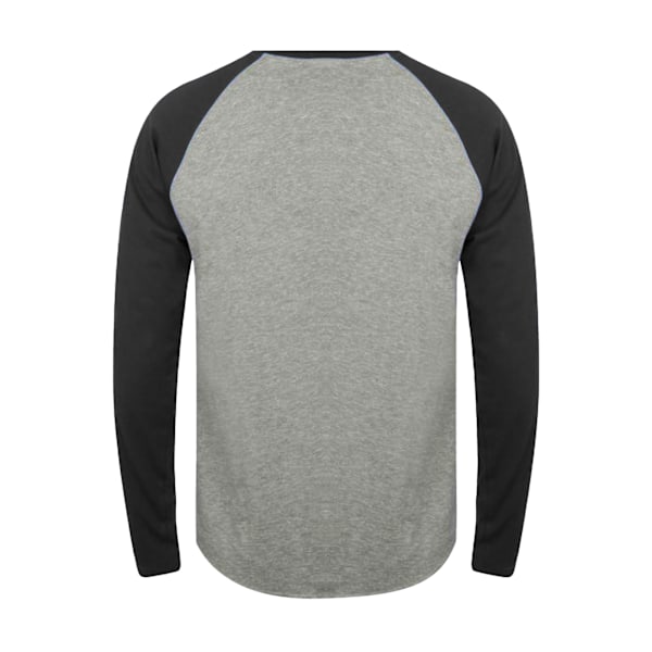 Tee Jays miesten pitkähihainen baseball-T-paita L Harmaa/Musta Harmaa/Musta L Heather Grey/Black