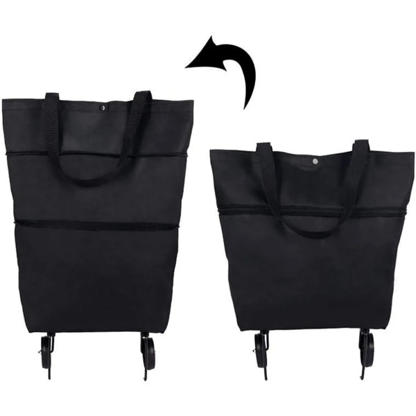 1 Foldbar Indkøbsvogn - Foldbar Indkøbspose med