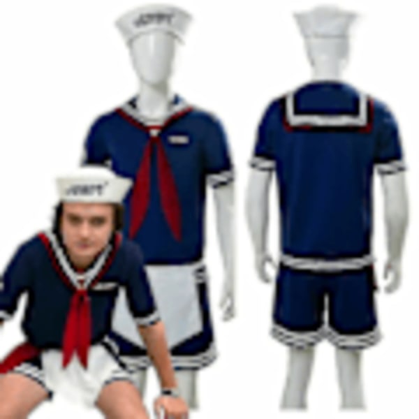 Stranger Things Kausi 3 Steve Harrington Scoops Ahoy Cosplay Aikuisten Asuste -ge M