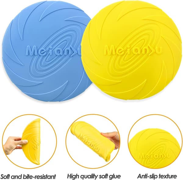 2 stk frisbee leketøy for hunder, hundefrisbee, hundefreesbee, gummi-FA5-