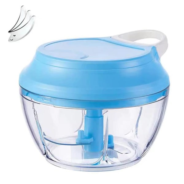 Manual food chopper, Hand Pull Nutri Chopper, Onion chopper, Blu