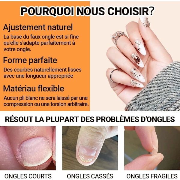 500 st Amerikanska nagelkapslar Mandel Medium Short Transparent Falska naglar Gel x Amerikanska naglar 11 olika storlekar