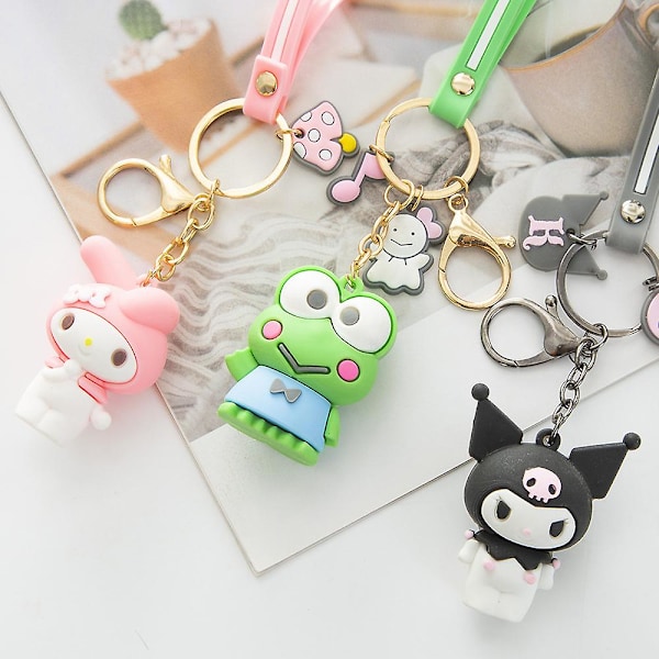 Kawaii Sanrio Avaimenperä Kuromi My Melody Lanyard Avaimenperä Piirretty Mini-Nukke Ripustuskoristeet Lahja (FMY) Keroppi
