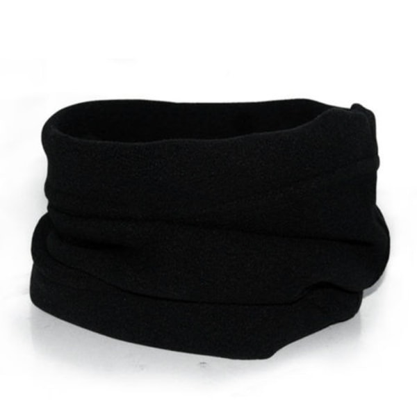 Fleece halsvarmer for menn og kvinner, vinterhalstørkle, lue black