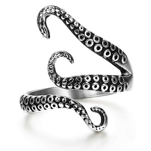 Rostfritt stål bläckfisk ring herr och dam retro ring natt