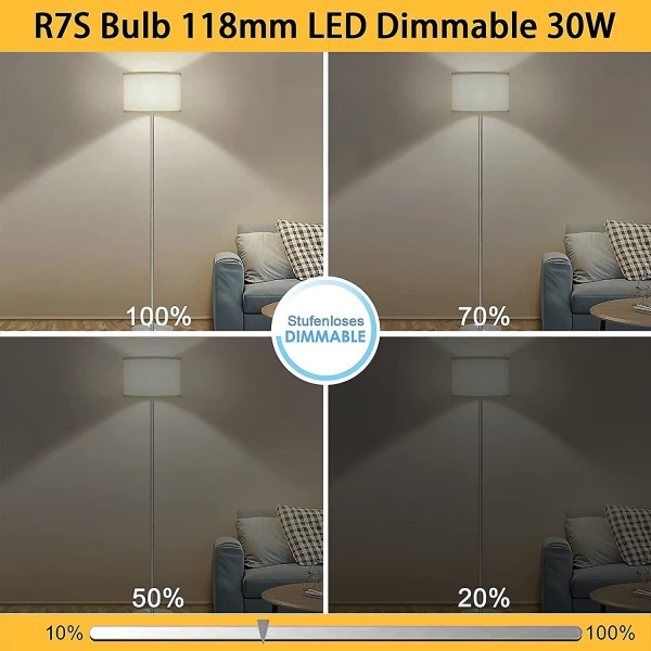 2 stk R7s 118mm LED-pære 30w dæmpbar, varm hvid 3000k, ingen flimmer