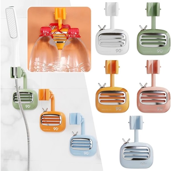 Krok Stark Pasta Dörr Badrumsvägg Kök Sömlösa Kläder Krok Handfat Redskapshållare (Rosa, One Size)