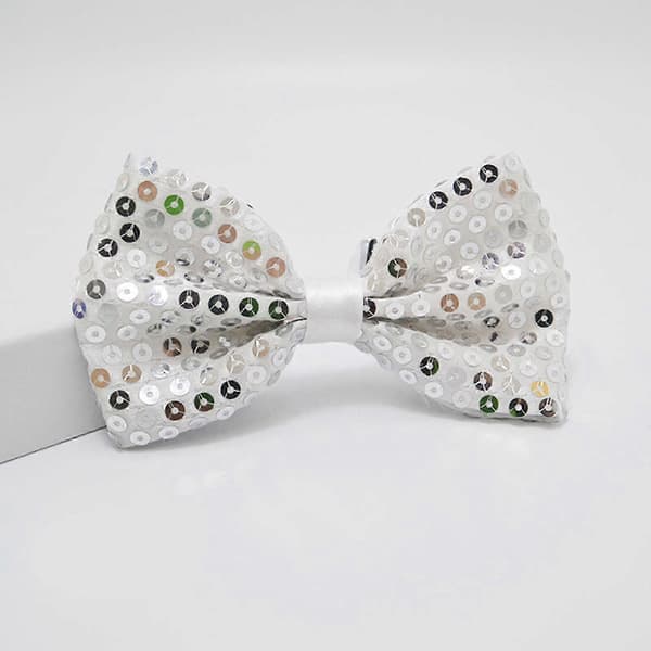 Mode Pailletter Seler Smoking Butterfly Til Mænd Justerbare Elastiske Seler Til Musikfestival Formel Begivenhed-FA- Silver