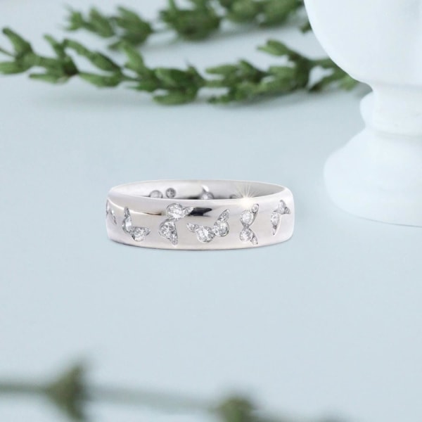Naturlig ametist zirkonia silverring mode bröllop hjärta form
