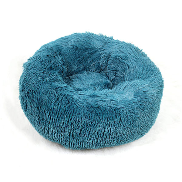 Queta Katteseng, Smuk Dyreseng, Lille Hundeseng Kæledyrsseng Plys Blød Rund Katteseng (50cm) bird blu-FA2- bird blue Diameter 50 cm