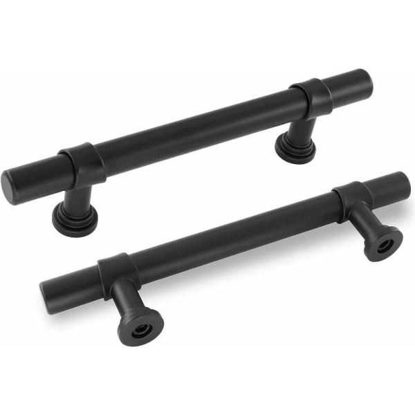 Set med 10 svarta kökshandtag - svarta handtag med 128 mm cc - köksdörrhandtag - möbelhandtag - kökshandtag - svarta möbelhandtag - svarta skåphandtag