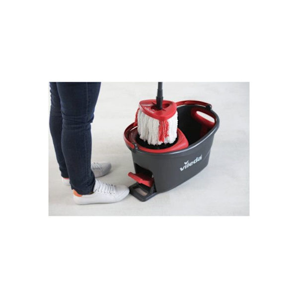 VILEDA Easywring & Clean Turbo Rengjøringssett Grå, röd och vit