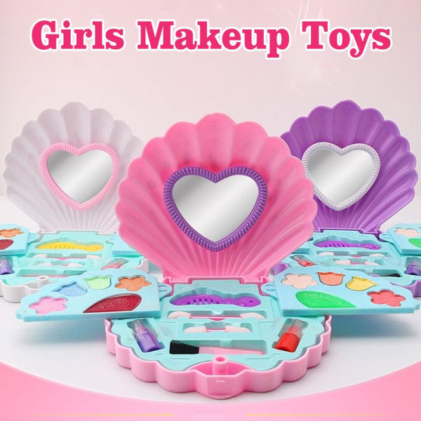 Set för flickor Barn Kosmetisk Skönhet Sminkväska Case Toy Kit P purple onesize