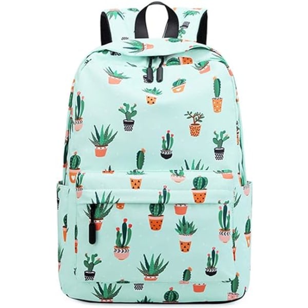 Girls Casual Backpack College Students Bookbag Purse Cactus