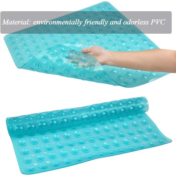 PVC firkantet skridsikker brusebadsmåtte 53 × 53 cm, bademåtte med sugekopper