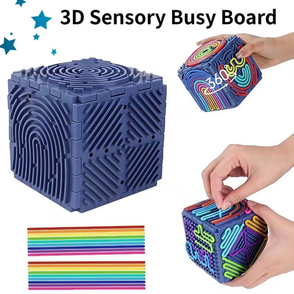 3D Sensorisk Aktivitetsbräda med 20 Pinnar - Färgglada Byggklossar, Finmotorik-FA-