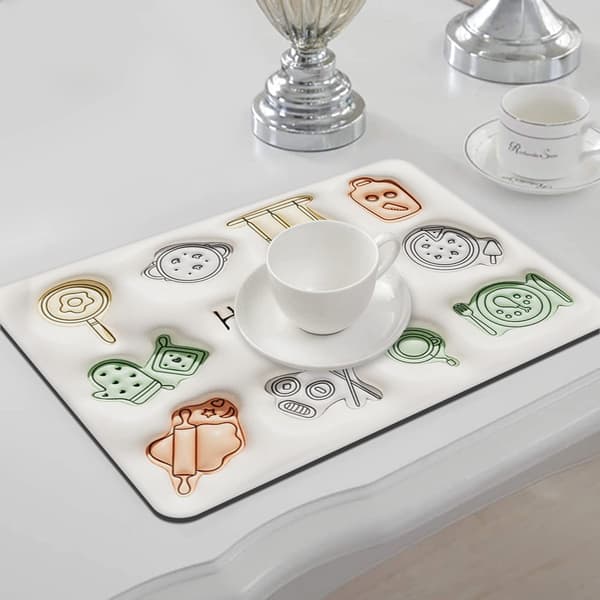 Drying Mat, Diatom Mud Drying Mat Absorbent Quick-Drying Dish Drainer Mat for Kitchen Utensils Kitchen Counter (30 * 40 CM)-FA- 30*40cm