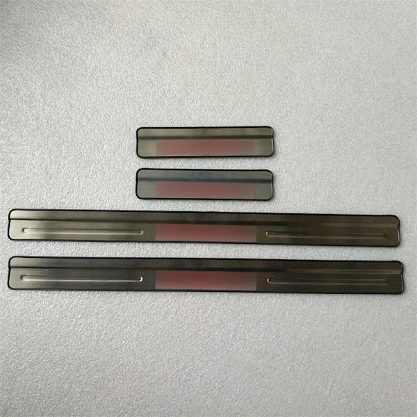 Meeling Dörrtröskelskydd, Tröskeltröskelplatta, Välkomstpedalmattor, Tillbehör för Nissan Qashqai J10, J11, 2008-2015 red logo