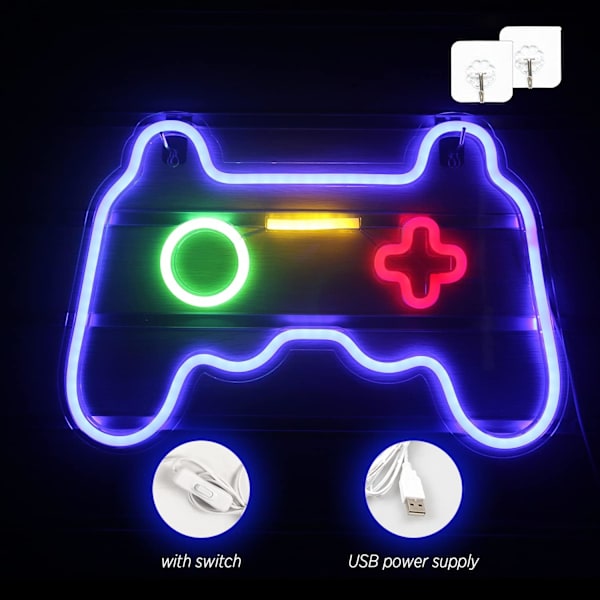 Spelformad Neon Skylt Led Vägg Neonljus Coola Natt Skyltar Usb