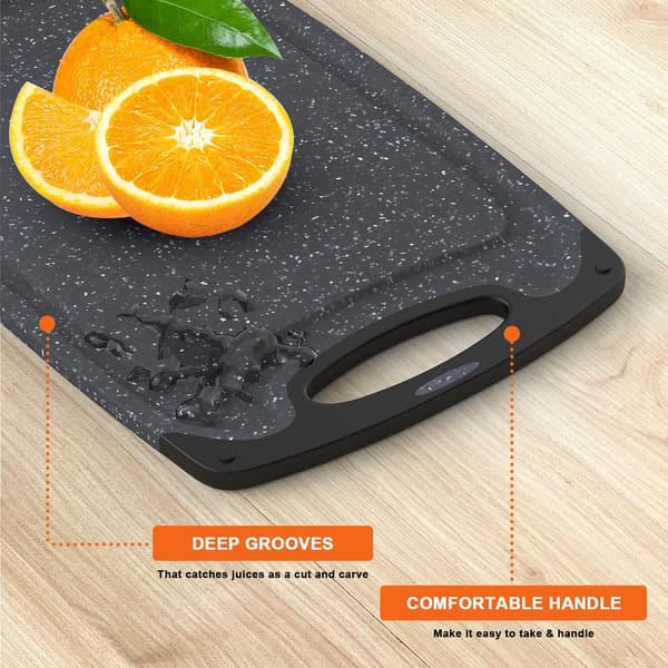 Extra Large Kitchen Cutting Board (Set of 3), Professional Cutting Boards Set, Dishwasher Safe Cutting Boards with Juice Grooves & Carry Handle-FA-