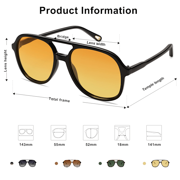 Retro Firkantede Polariserede Aviator Solbriller Dame Herre 7